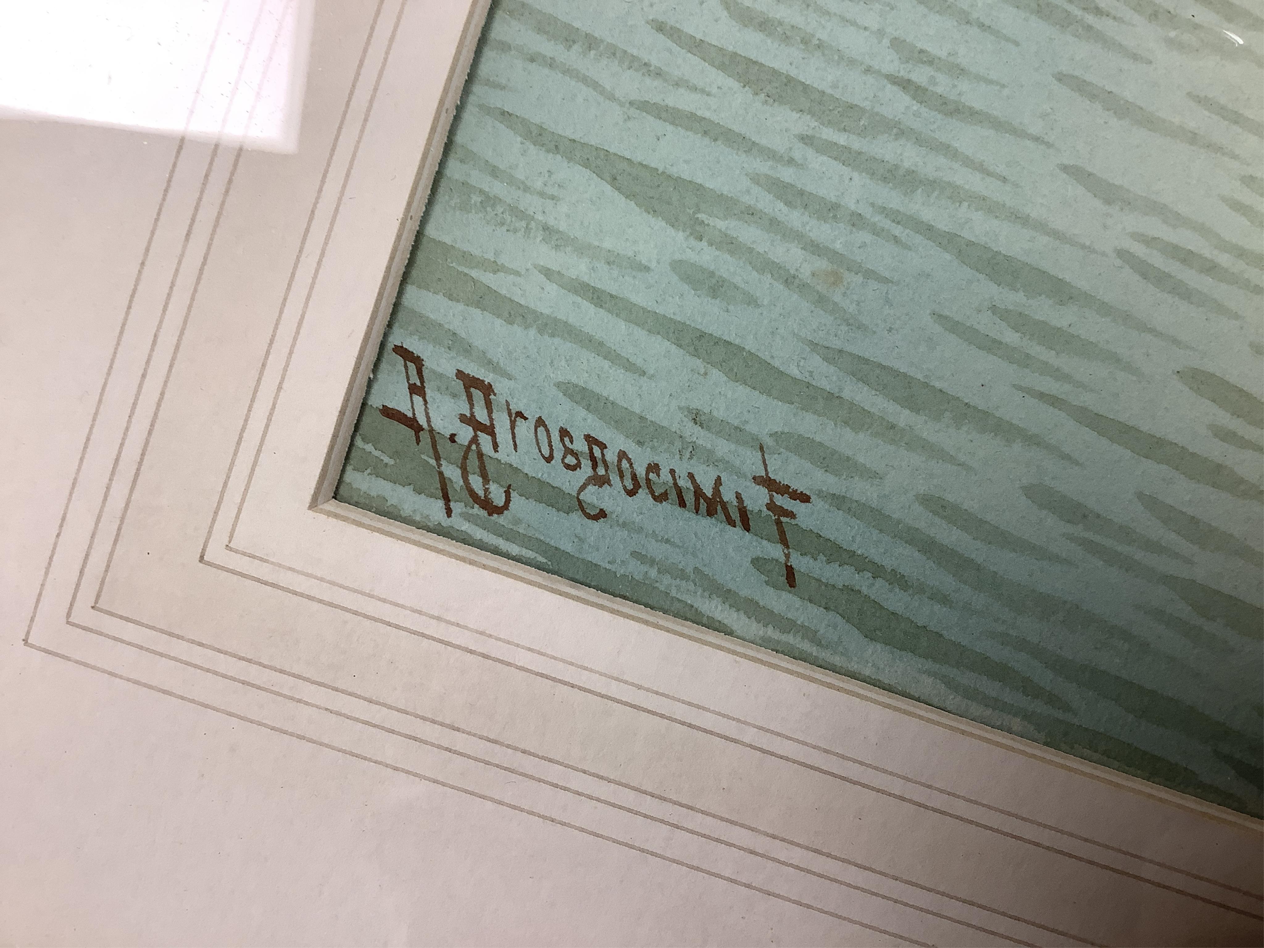 Alberto Prosdocimi (Italian, 1852-1925), Venice Lagoon, signed, watercolour, 30 x 49cm